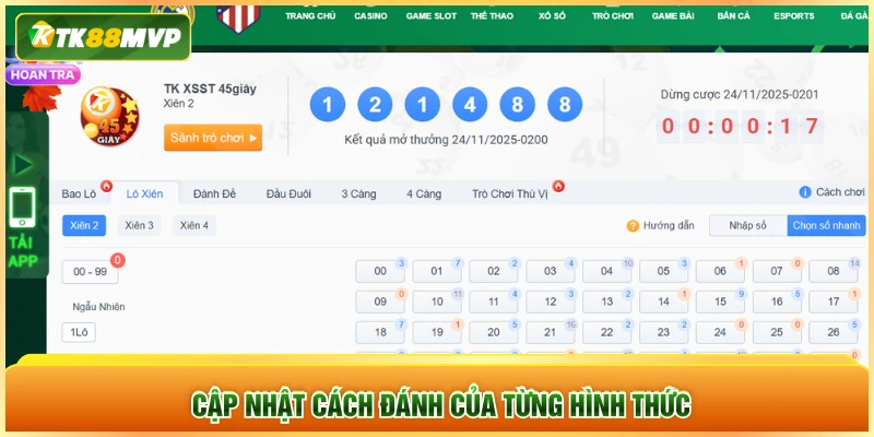 Cập nhật cách đánh của từng hình thức Cập nhật cách đánh của từng hình thức