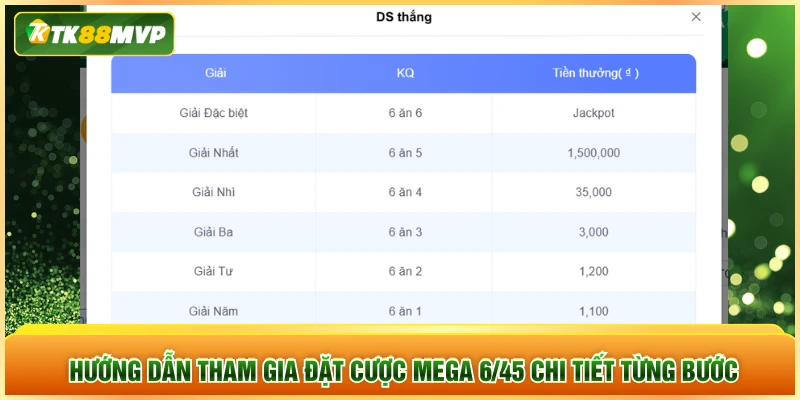 Hướng dẫn tham gia đặt cược Mega 6/45 chi tiết từng bước Hướng dẫn tham gia đặt cược Mega 6/45 chi tiết từng bước