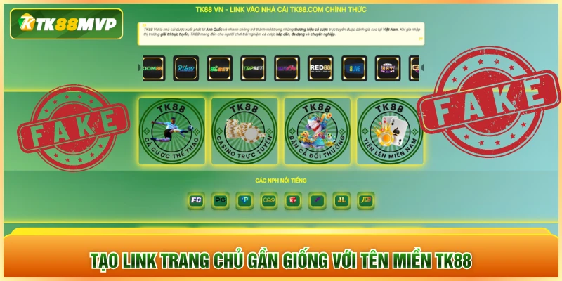 Tạo link trang chủ gần giống với tên miền TK88 Tạo link trang chủ gần giống với tên miền TK88